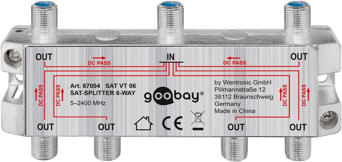 Pro SAT-splitter 6-way 6 ports