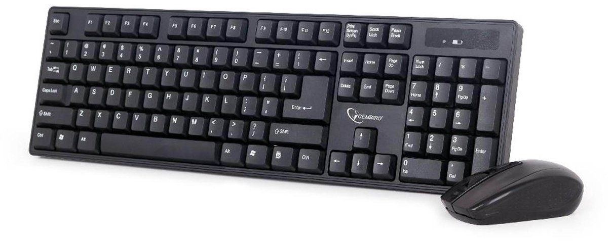 Gembird KBS-W-01 - keyboard and mouse set - US - black - Tastatur & Mus sæt - Amerikansk engelsk - Sort