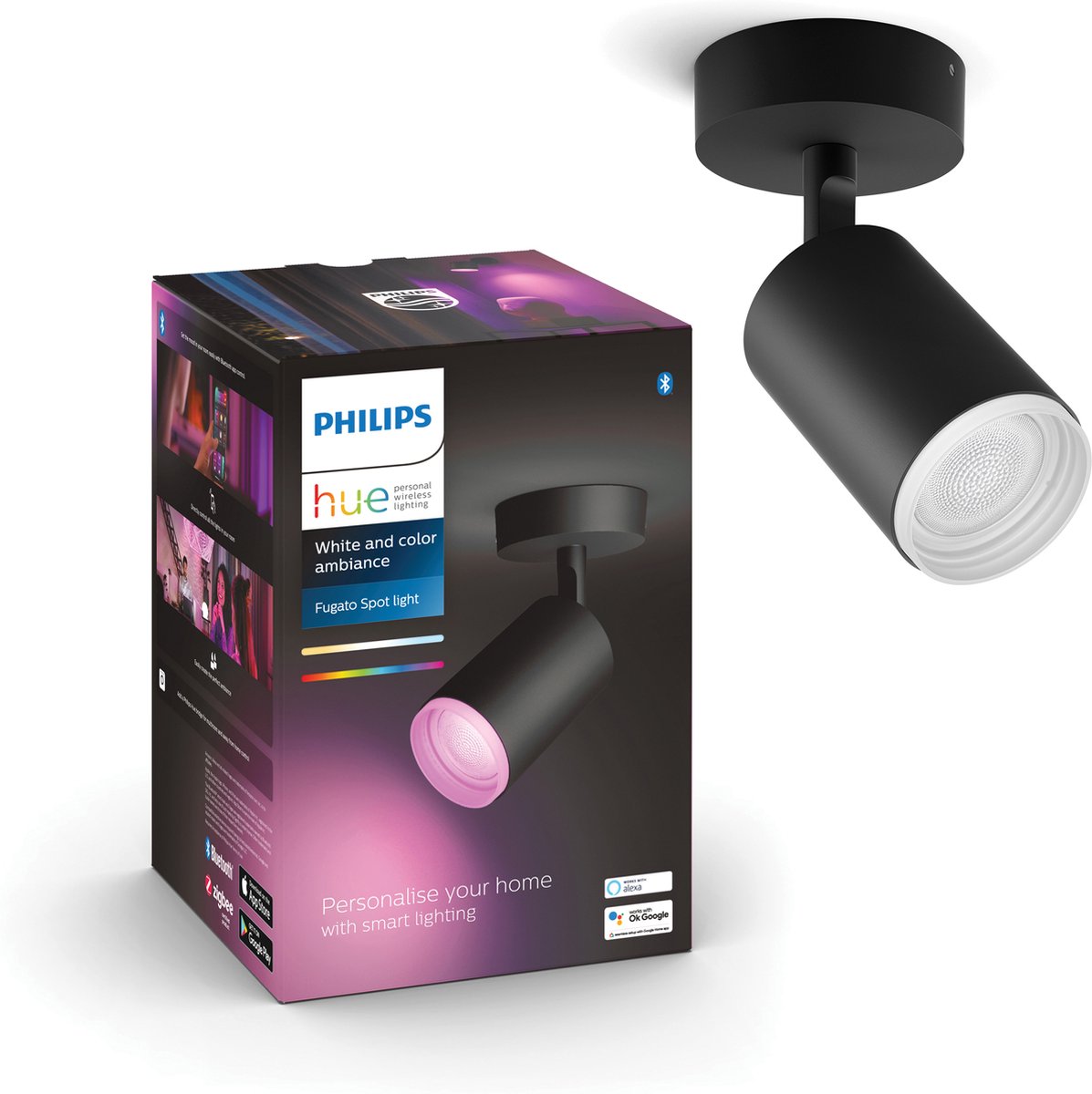 Philips Hue Fugato Single Spot - Sort
