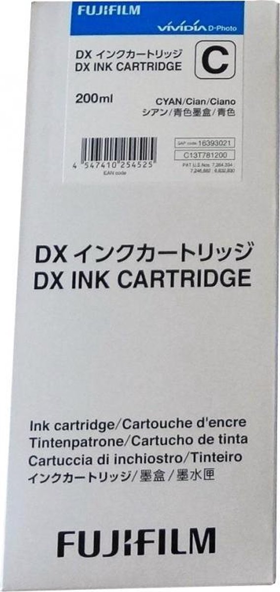 Fujifilm DX Ink Cartridge 200 ml cyan