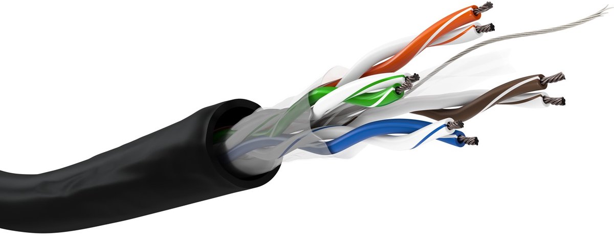 Pro CAT 6 outdoor network cable U/UTP black 100 m - Sort - 100m