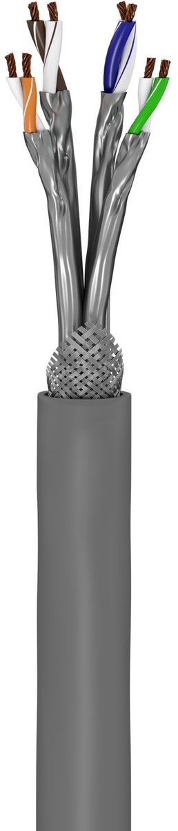 Pro CAT 6a network cable S/FTP (PiMF) - Grå - 50 meter - Grå - 50m