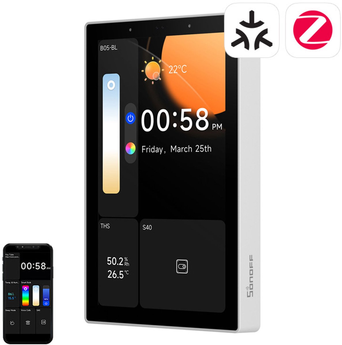 Sonoff Smart Control Panel 120 Matter WiFi/Bluetooth/ZigBee (white)