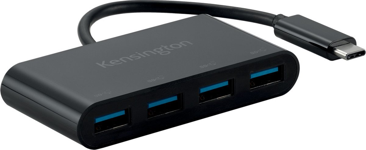 Kensington CH1200 USB-C® 10 Gbps hub med 4 porte USB hub - 4 ports - Sort