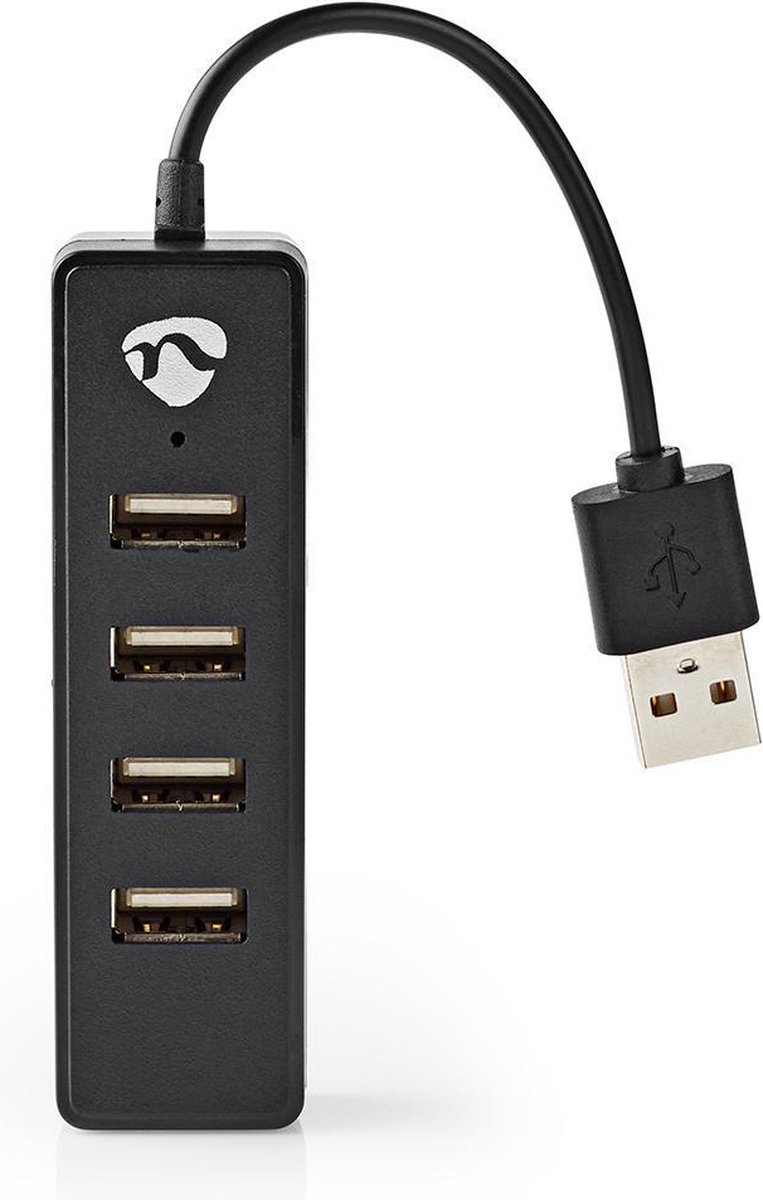 Nedis UHUBU2420BK - hub - 4 ports USB hub - 4 ports - Sort
