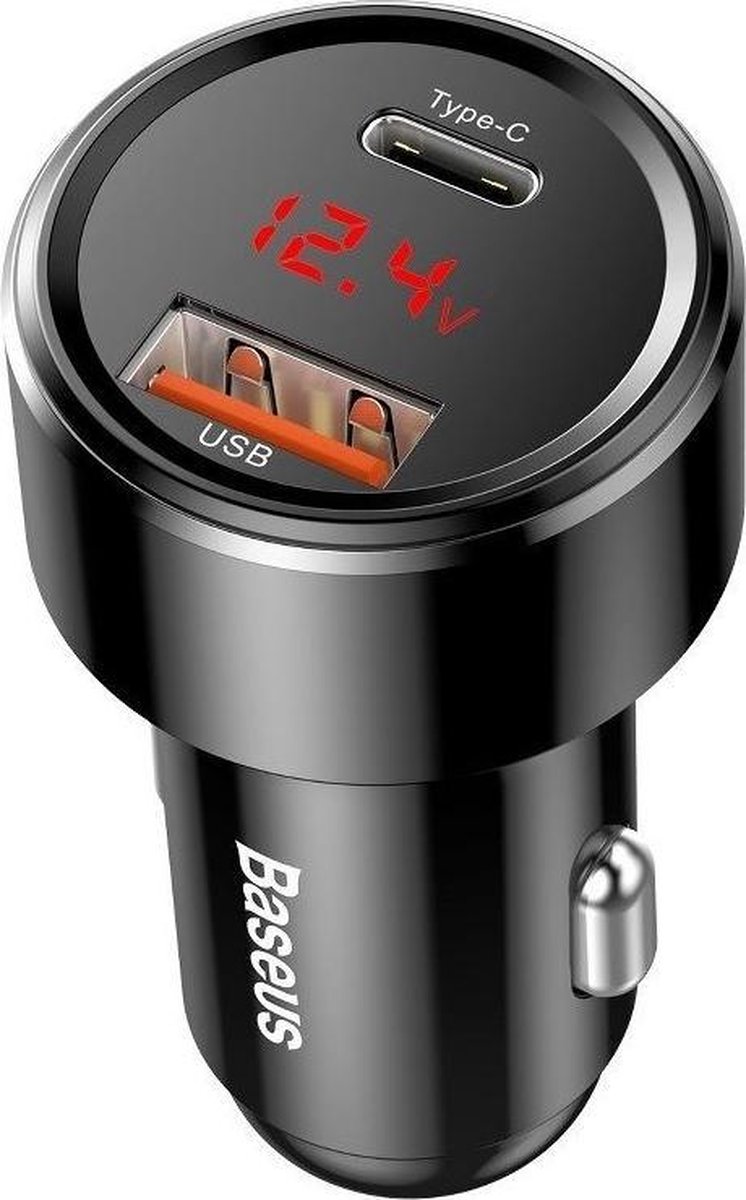Baseus Magic Car Charger USB + USB-C QC 4.0 PD 45W (Black)