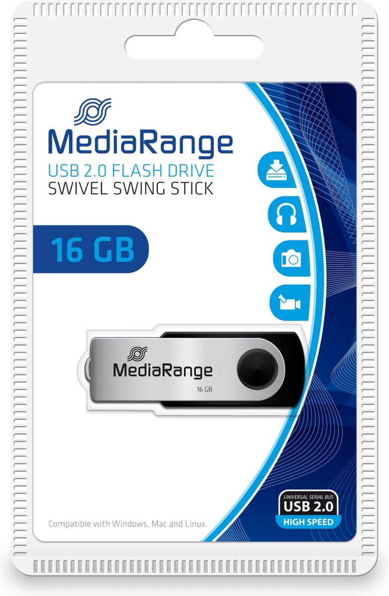 DeLOCK MediaRange USB 2.0 Premium Flash Drive 16GB - 16GB - USB Stick