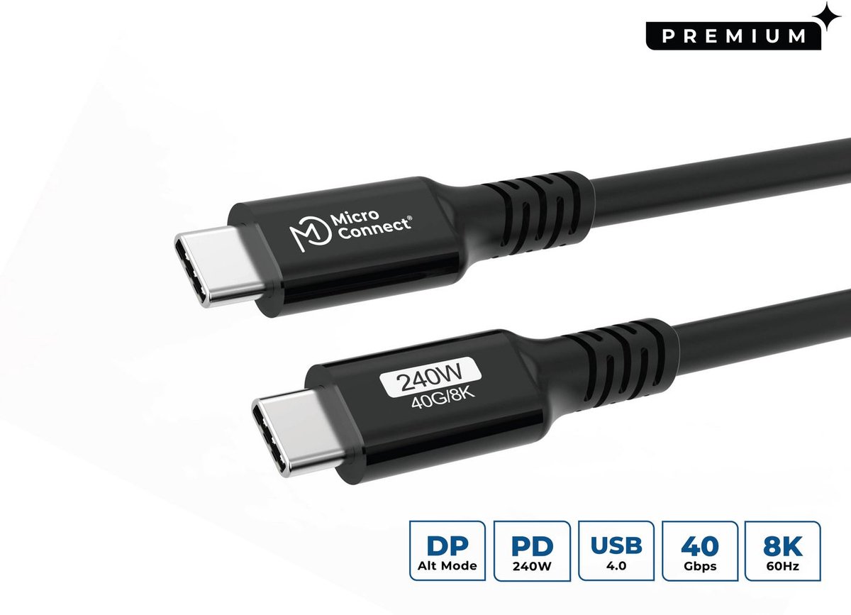 MicroConnect - USB-C cable - 24 pin USB-C to 24 pin USB-C - 2 m