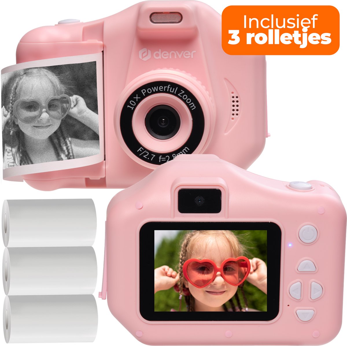 DENVER KPC-1370NSP Kids Camera - Thermal Print - Pink