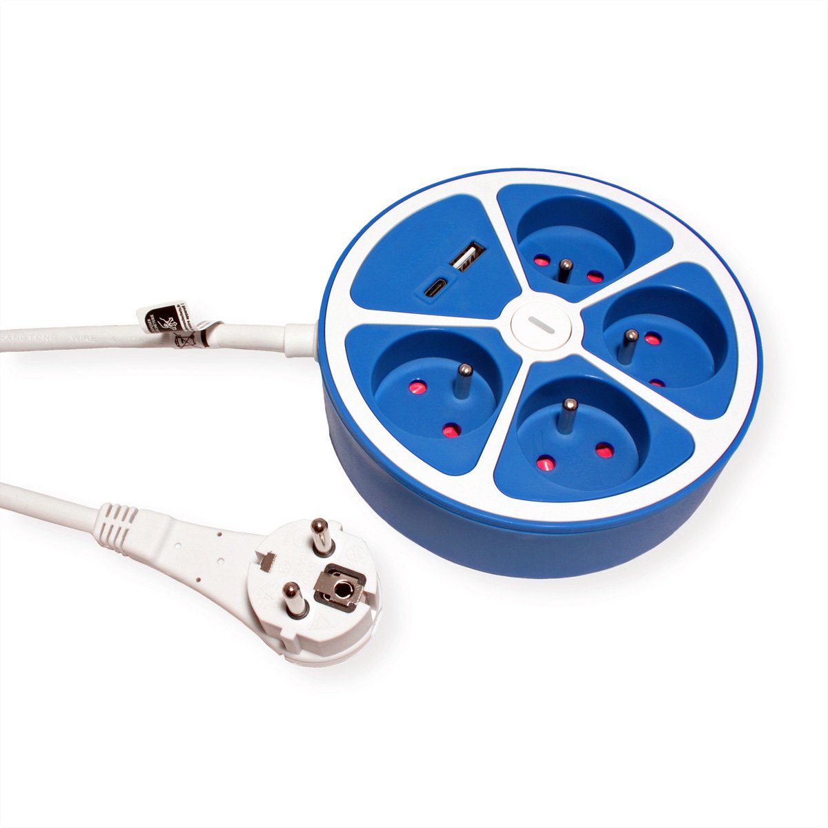 Roline - power strip - 4-way with switch round - 3600 Watt