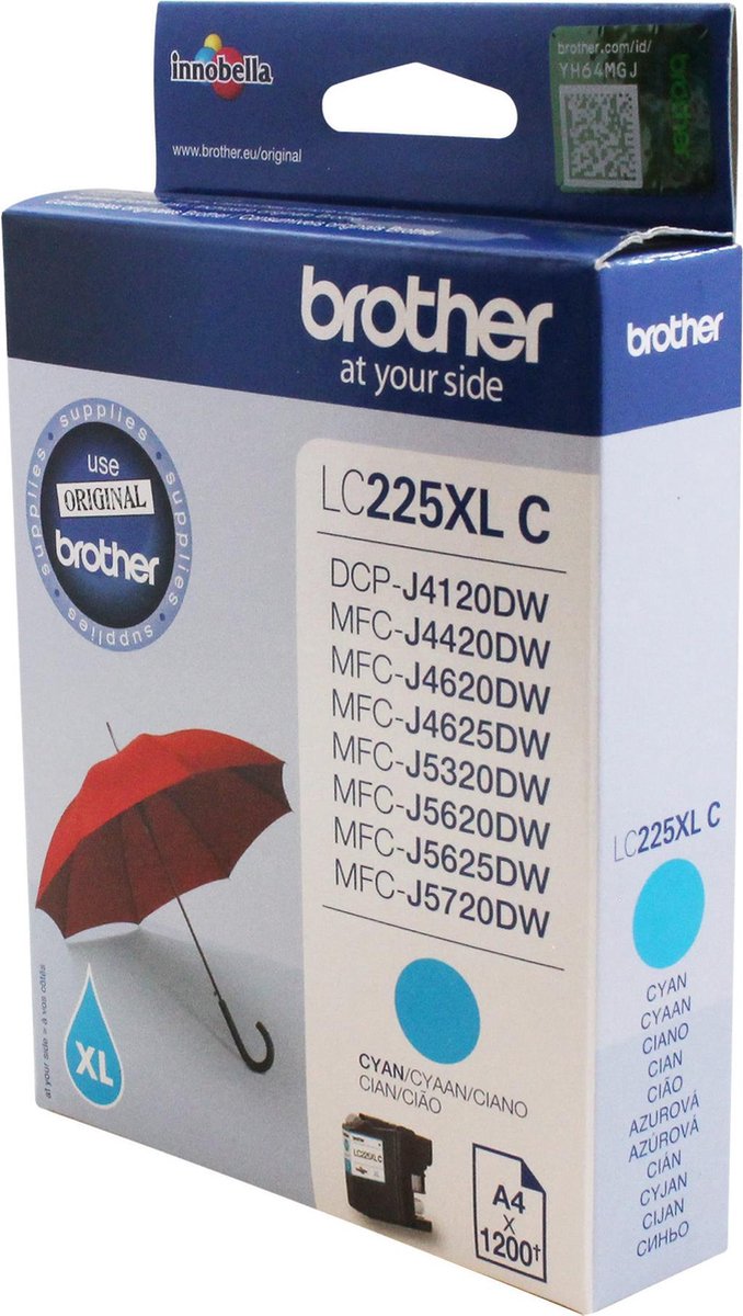 Brother LC 225XLC / LC225XLC - Cyan Ink - High Capacity