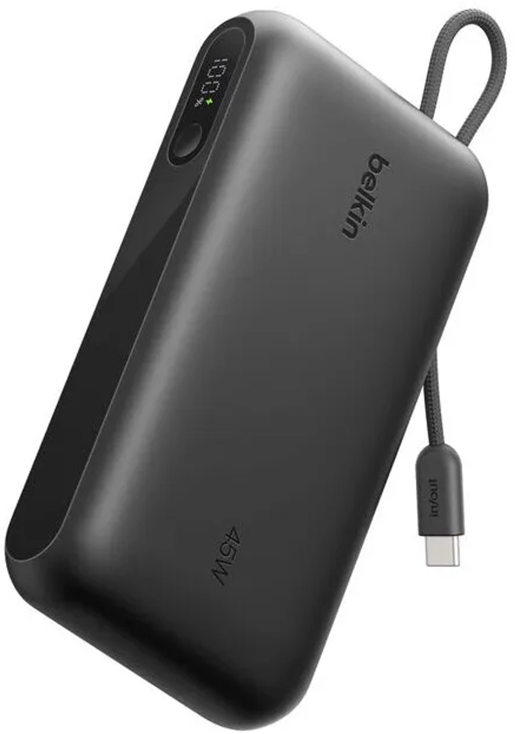 Belkin UltraCharge power bank - with integrated cable and display - 2 x USB-C USB - 45 watt - 20000 mAh