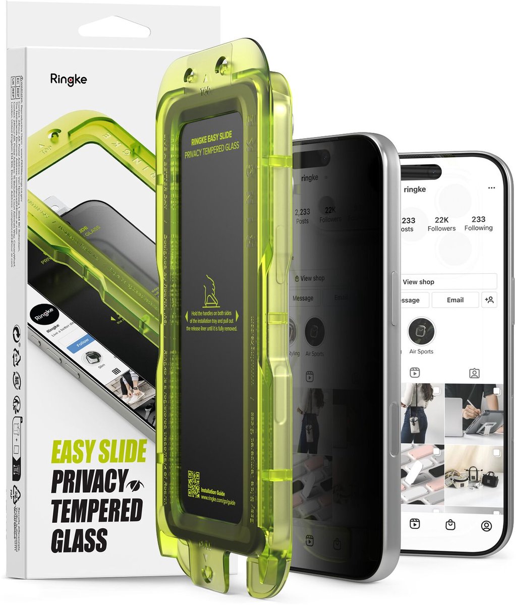 Ringke Easy Slide 2-pack Privacy Glass for iPhone 17 Pro Max