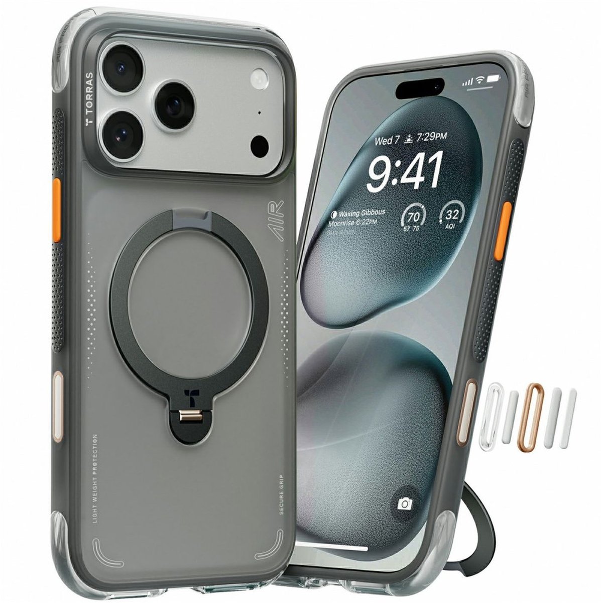 Torras Ostand Q3 Air - shadow black - iPhone 17 Pro Max