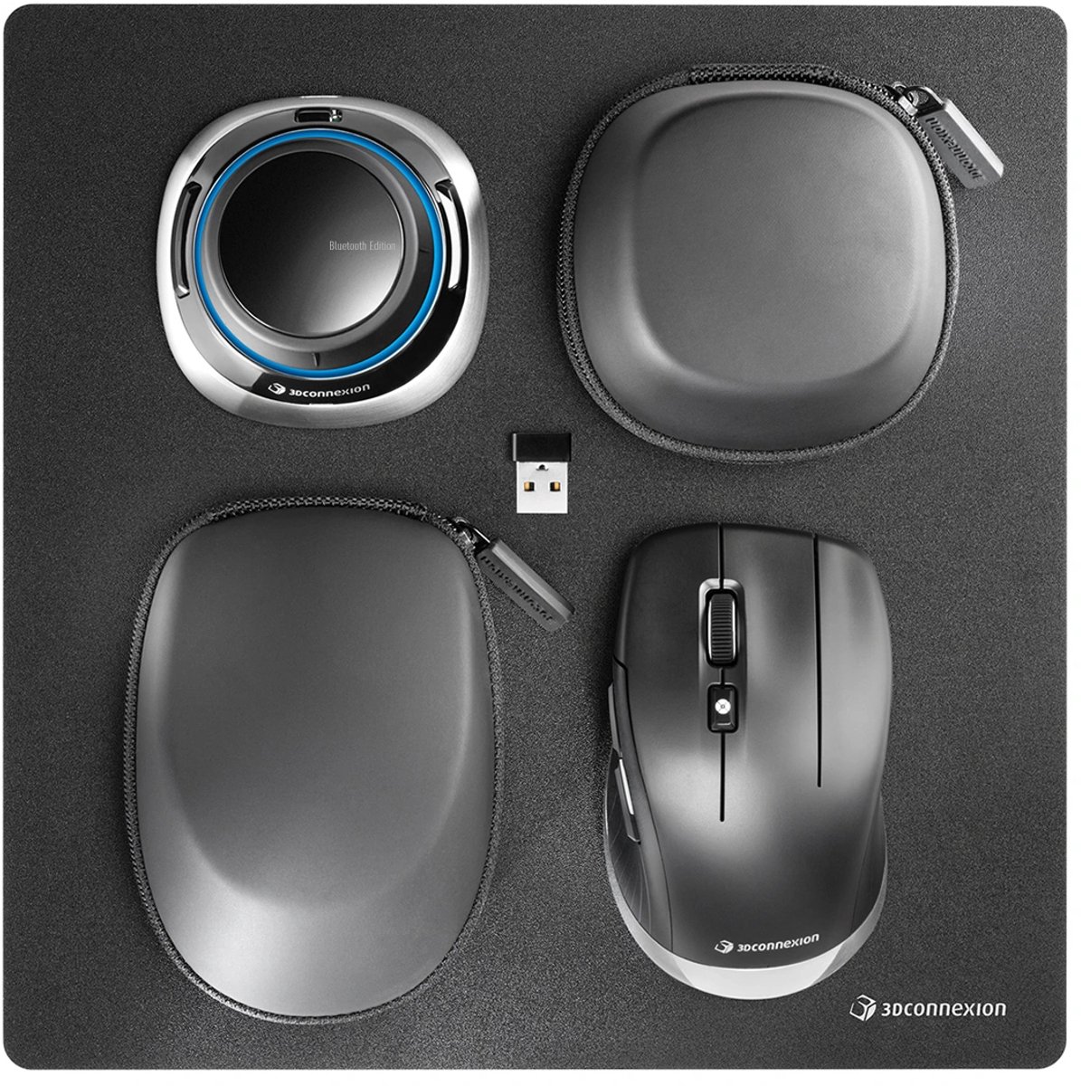 3Dconnexion SpaceMouse Wireless Kit 2 - 3D mus - 2 knapper - Sort