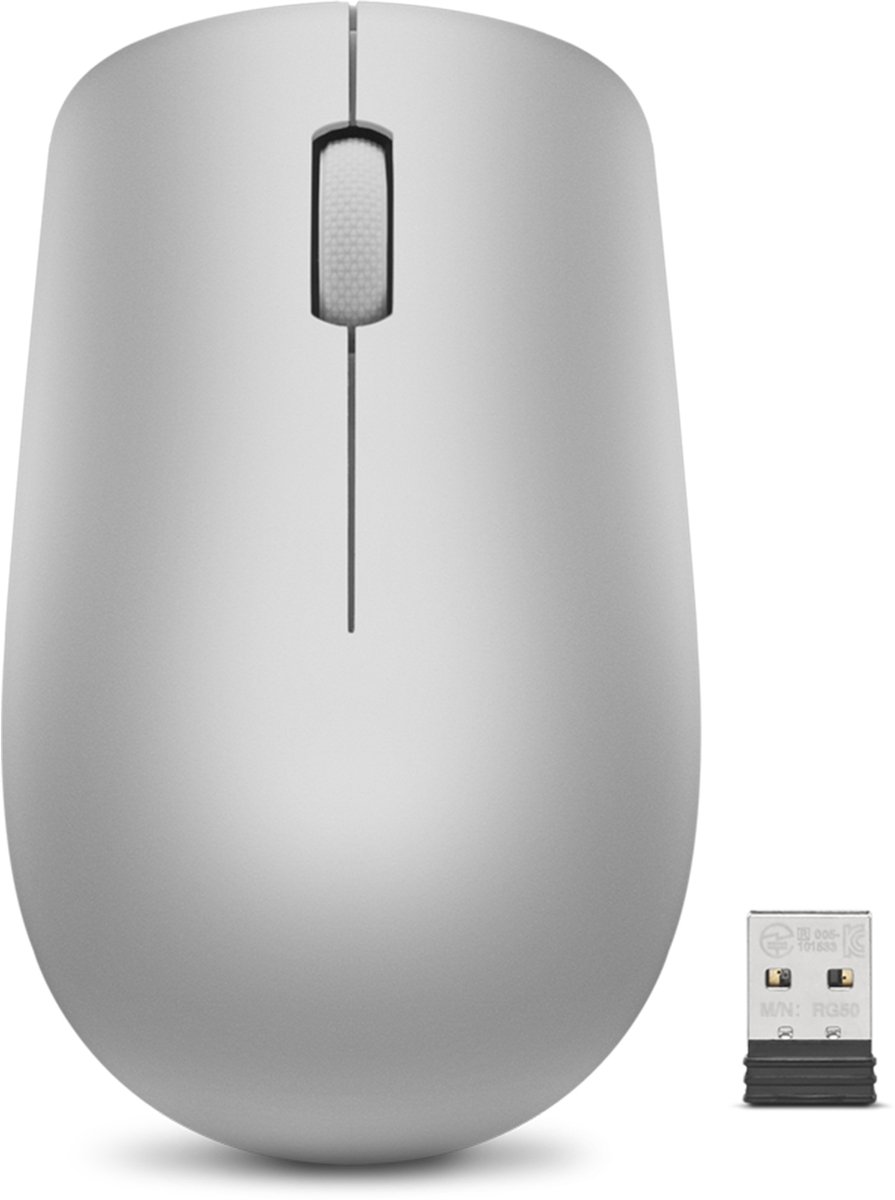 Lenovo 530 Wireless Mouse - mouse - 2.4 GHz - platinum grey - Mus - Optisk - 3 knapper - Grå