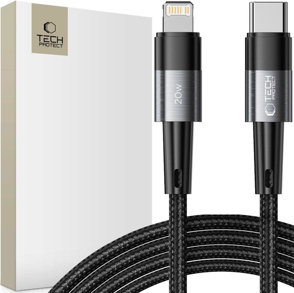 Tech-Protect UltraBoost Lightning / USB-C PD 20W 3A 2m Cable - Grey