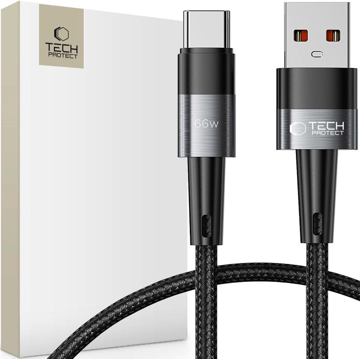 Tech-Protect UltraBoost USB-C / USB-A 66W 6A 0.25m Cable - Grey