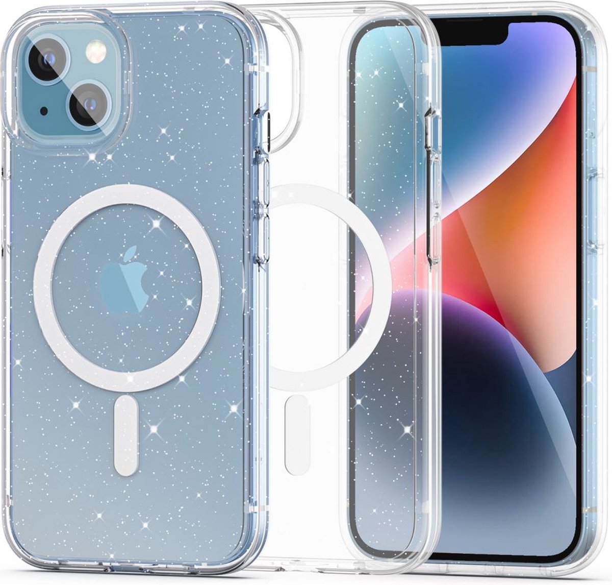 Tech-Protect FlexAir Hybrid MagSafe Case for iPhone 13 / 14 - Clear Glitter