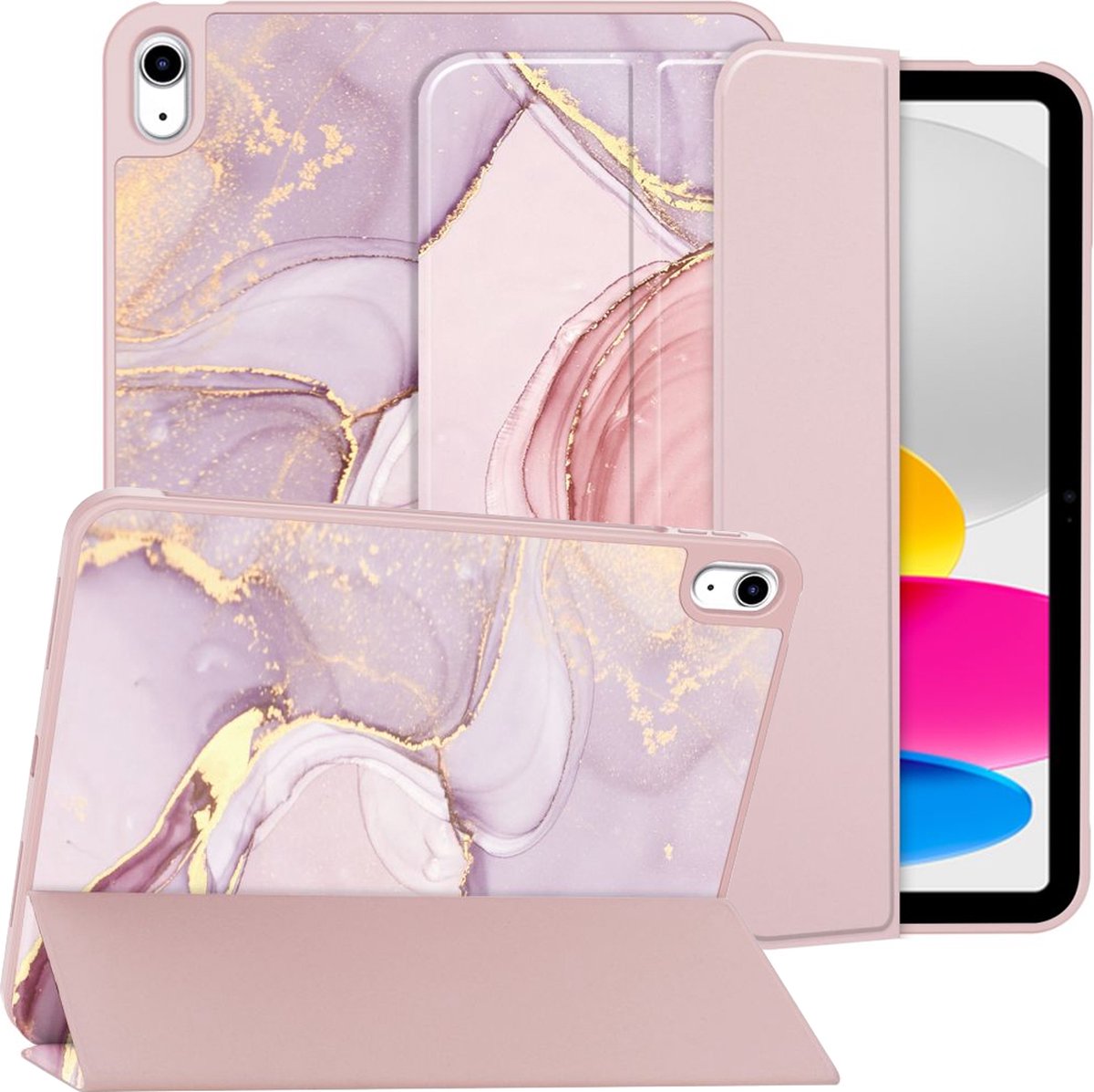 Tech-Protect SC Pen Case for iPad 10.9" 2022 - Pink Marble