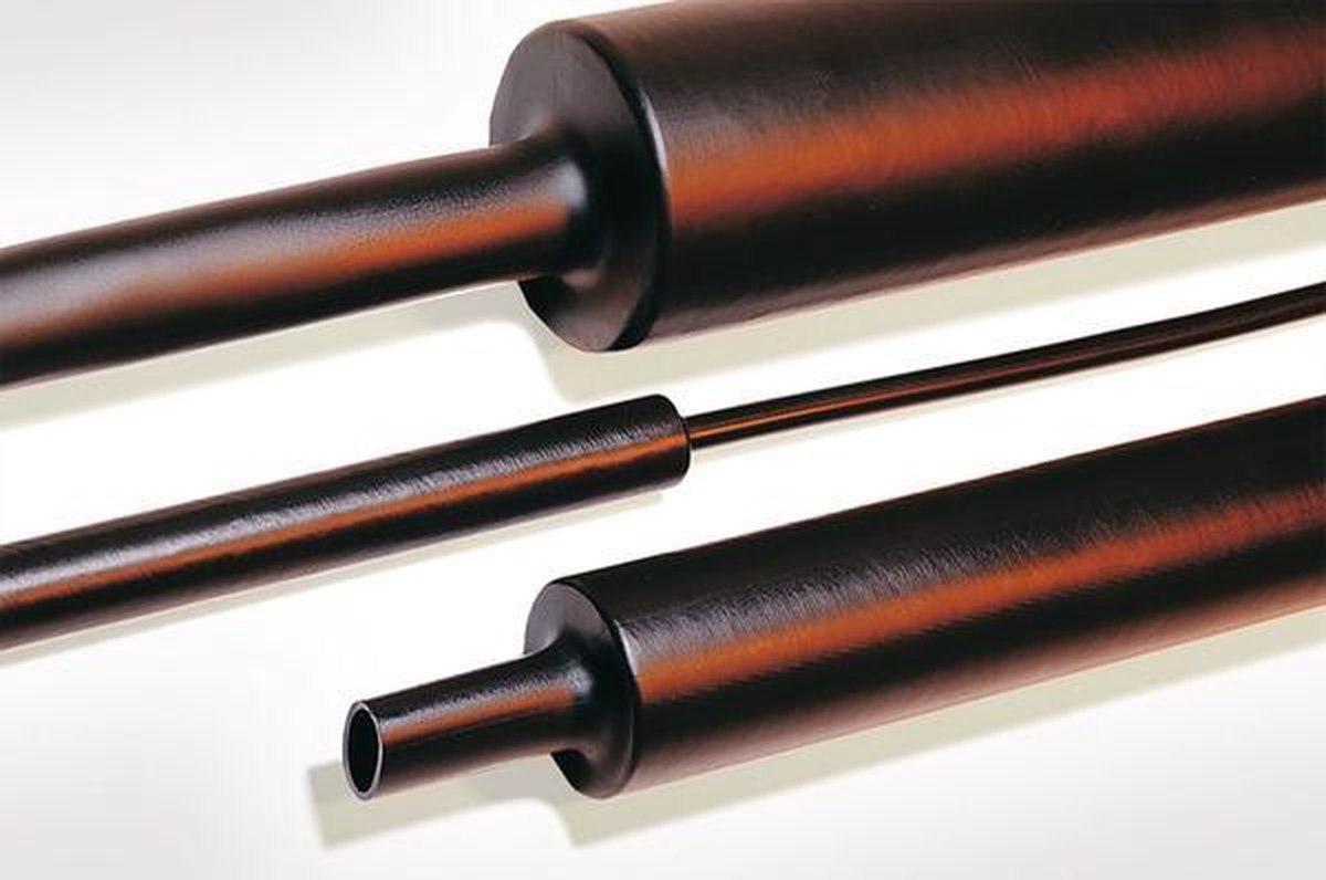 HellermannTyton 323-50630 Termoretraibile con colla Nero 63 mm 19 mm Restringimento:4:1 1 m