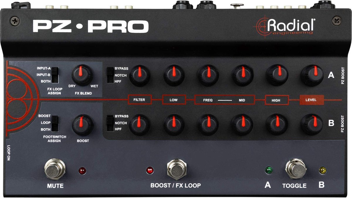 Radial Pz-Pro 2-Channel Instrument Preamp, DI Box and Switcher