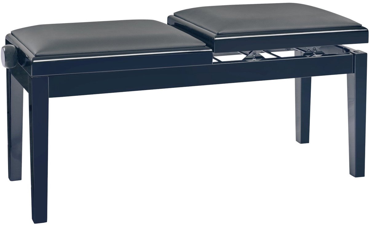 Konig & Meyer 13949 Double-seat piano bench nero lucido, sedili in similpelle nera