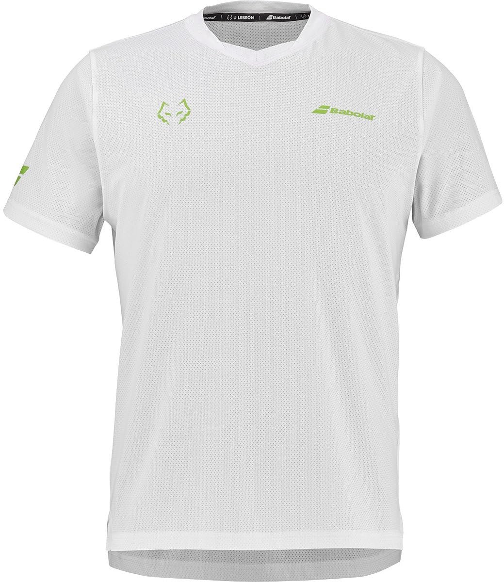 Babolat-T-Shirt Crew Hals Tee Weiß/Weiß 2026 J. Lebron