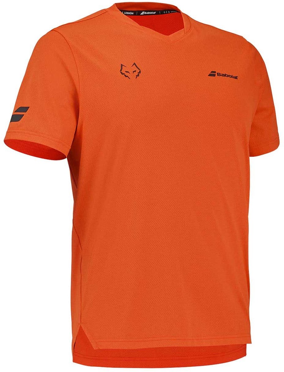 Babolat-T-Shirt Crew Hals Tee Red Orange 2026 J. Lebron
