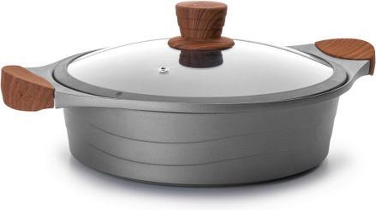 LACOR Cacerola baja con tapa de cristal Stilo 27327