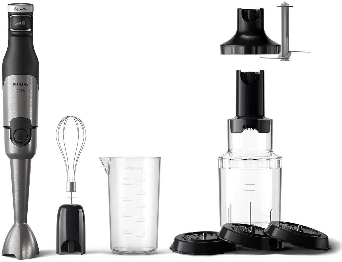 Mixeur plongeant 4 en 1 Philips HR2684/00 série 5000 - 1200 W, noir