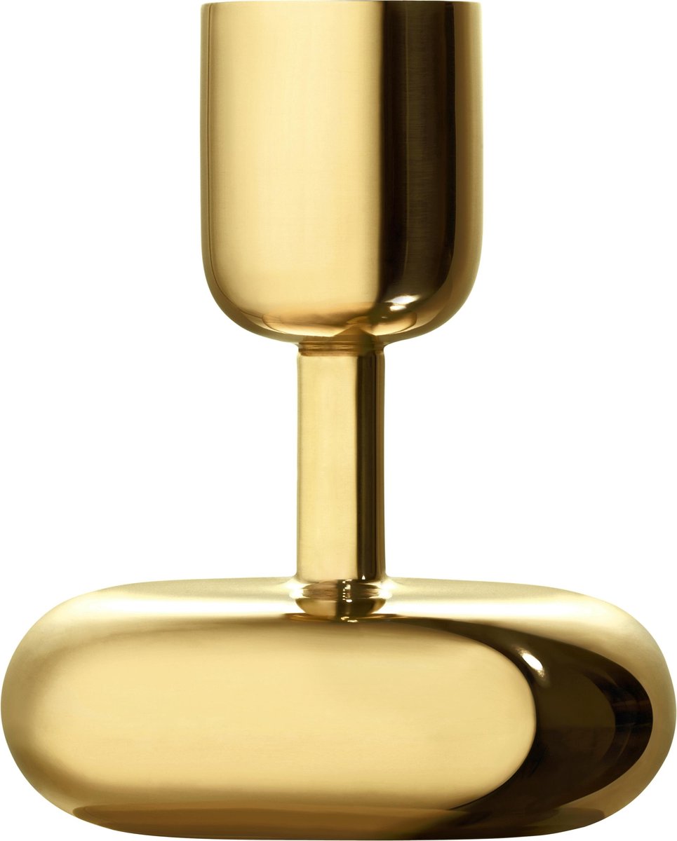 Iittala Portacandele Nappula in ottone piccolo, 107 mm