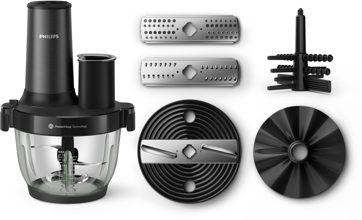Mini hachoir Philips 5000 series HR1507/00 - 650 W, noir