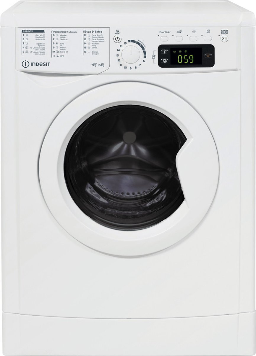 Indesit EWDE 751251 W SPT N lavadora-secadora Independiente Carga frontal Blanco F