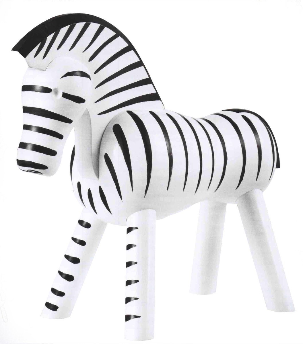 Kay Bojesen Denmark Cebra de madera negro-blanco