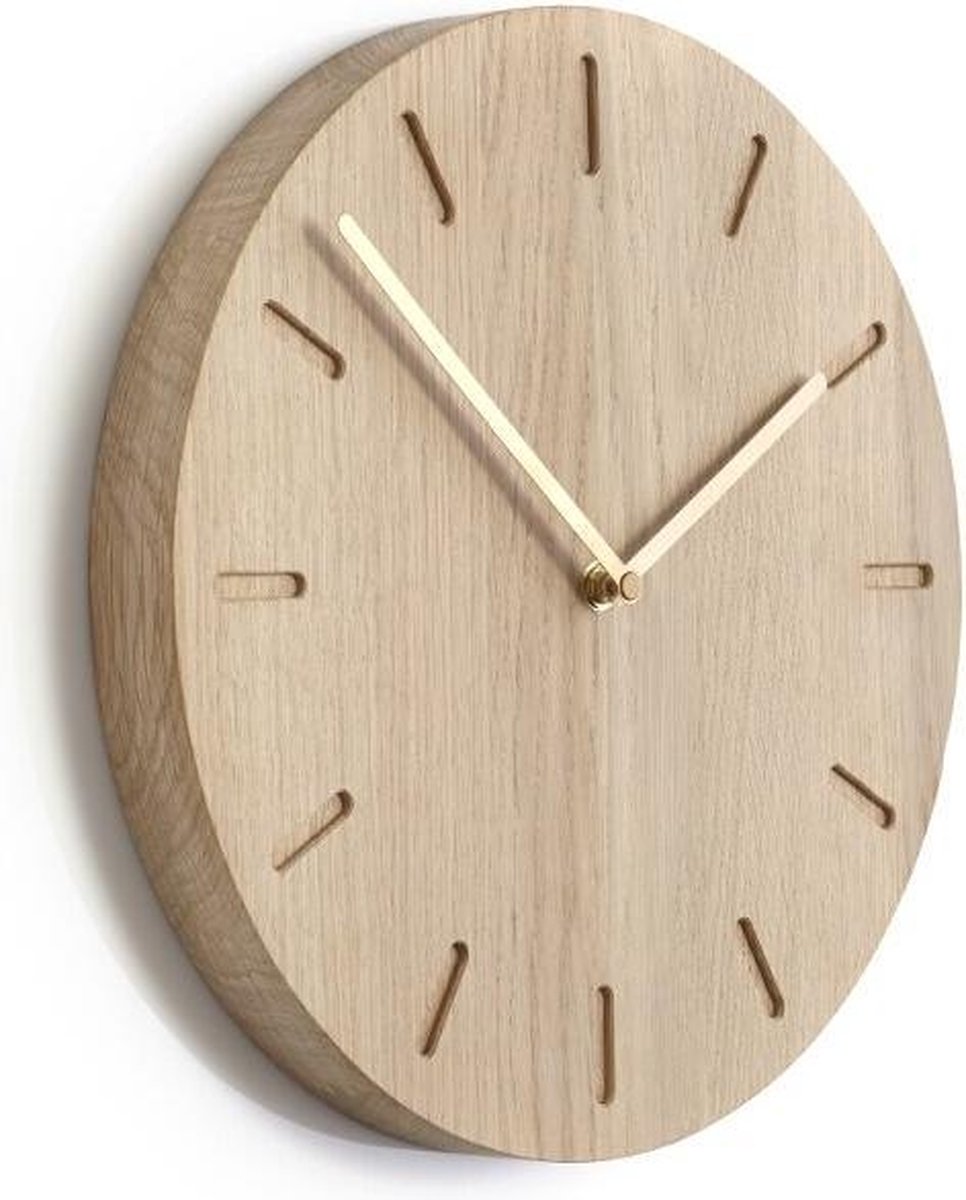 Applicata Orologio da parete rovere Watch:Out rovere-ottone