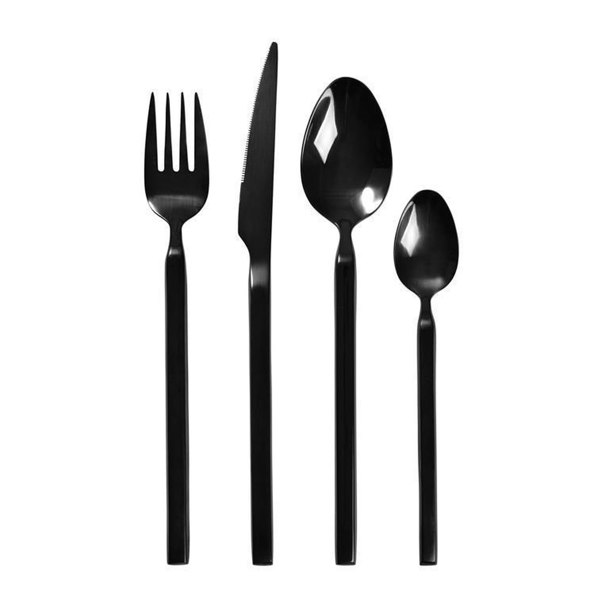 Broste Copenhagen Cubertería Tvis 16 piezas, negro