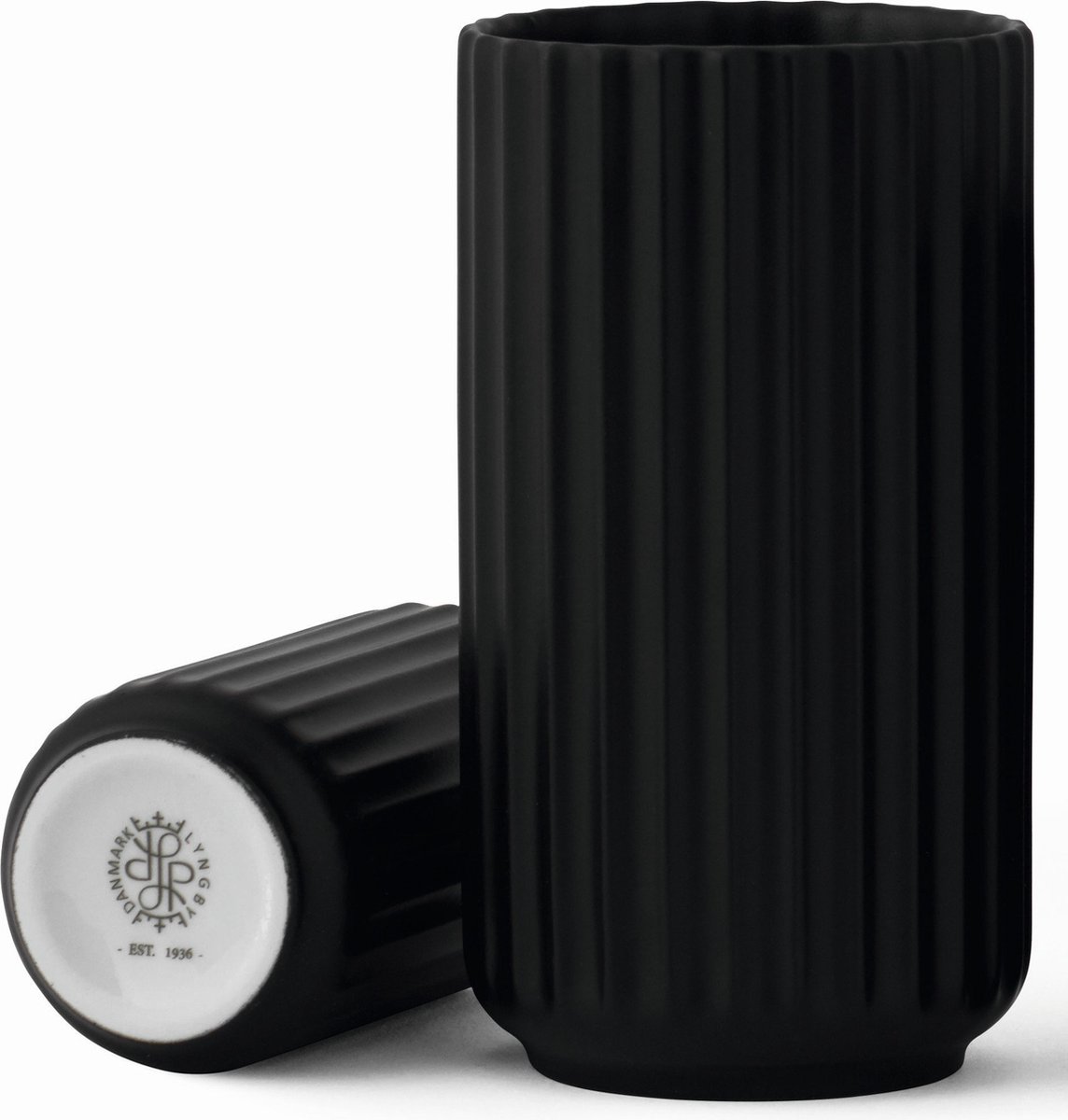 Lyngby Porcelæn Jarrón Lyngby , negro mate 15 cm