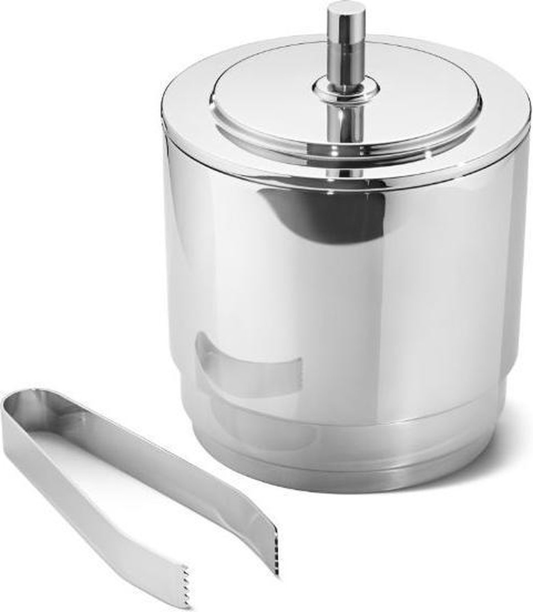Georg Jensen Secchiello e pinze da ghiaccio Manhattan acciaio inossidabile