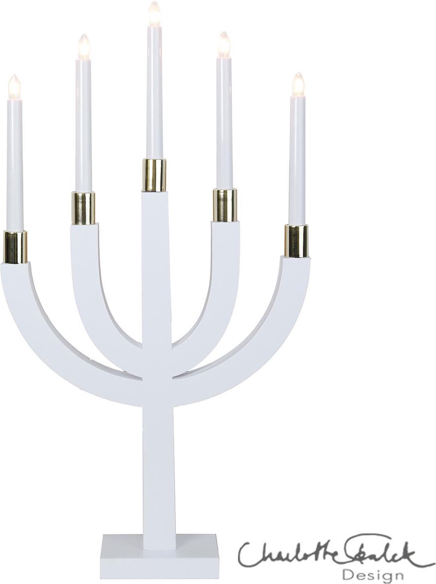 Star Trading Candelabro eléctrico Elias blanco
