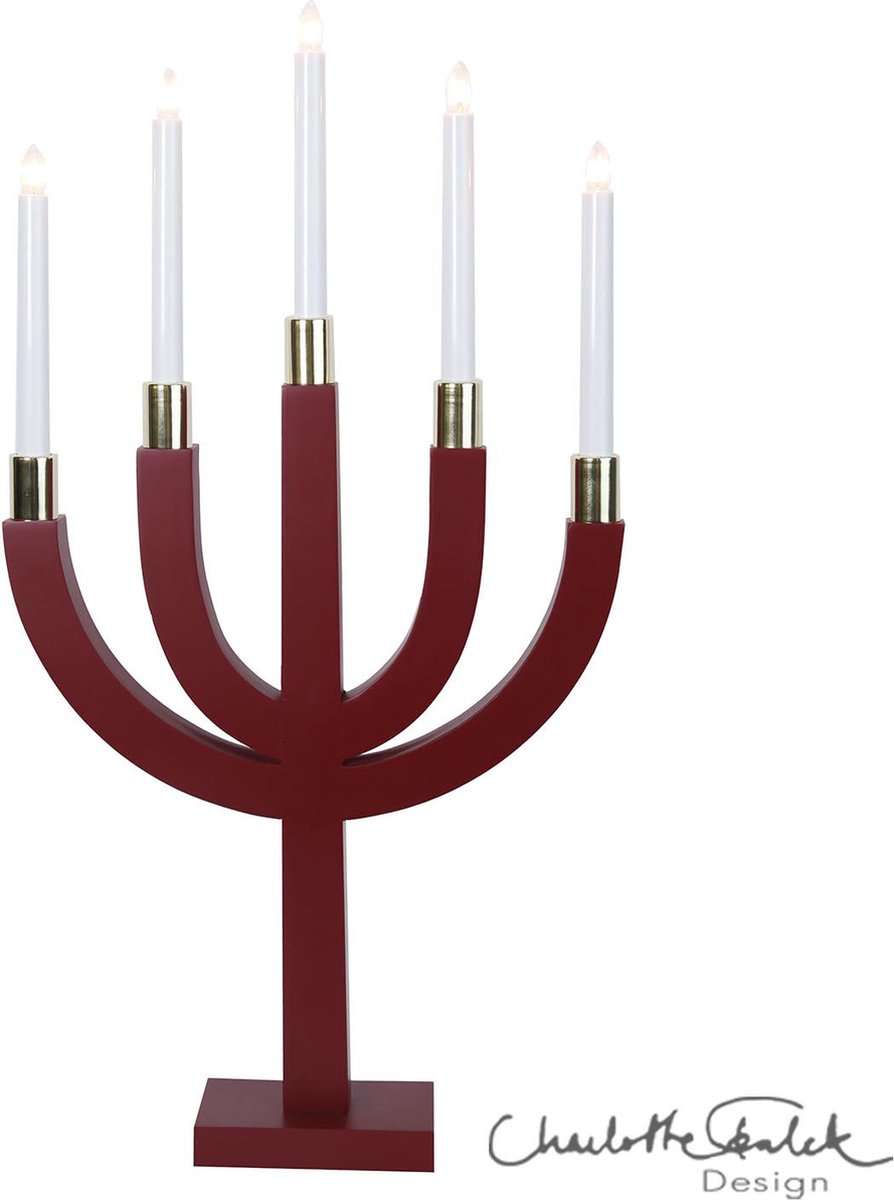 Star Trading Candelabro eléctrico Elias rojo