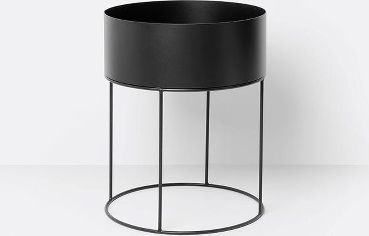 Ferm Living Macetero Plant Box Ferm Living redondo negro