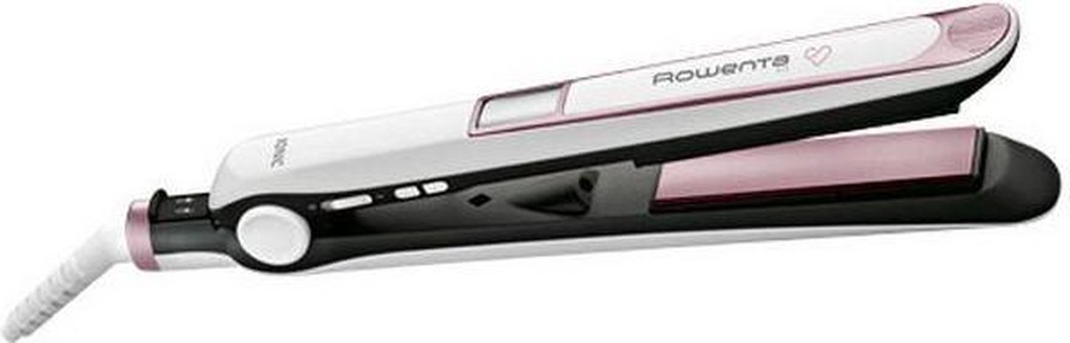 Rowenta SF7460 Utensilio de peinado Plancha de pelo Caliente Rosa, Blanco 1,8 m