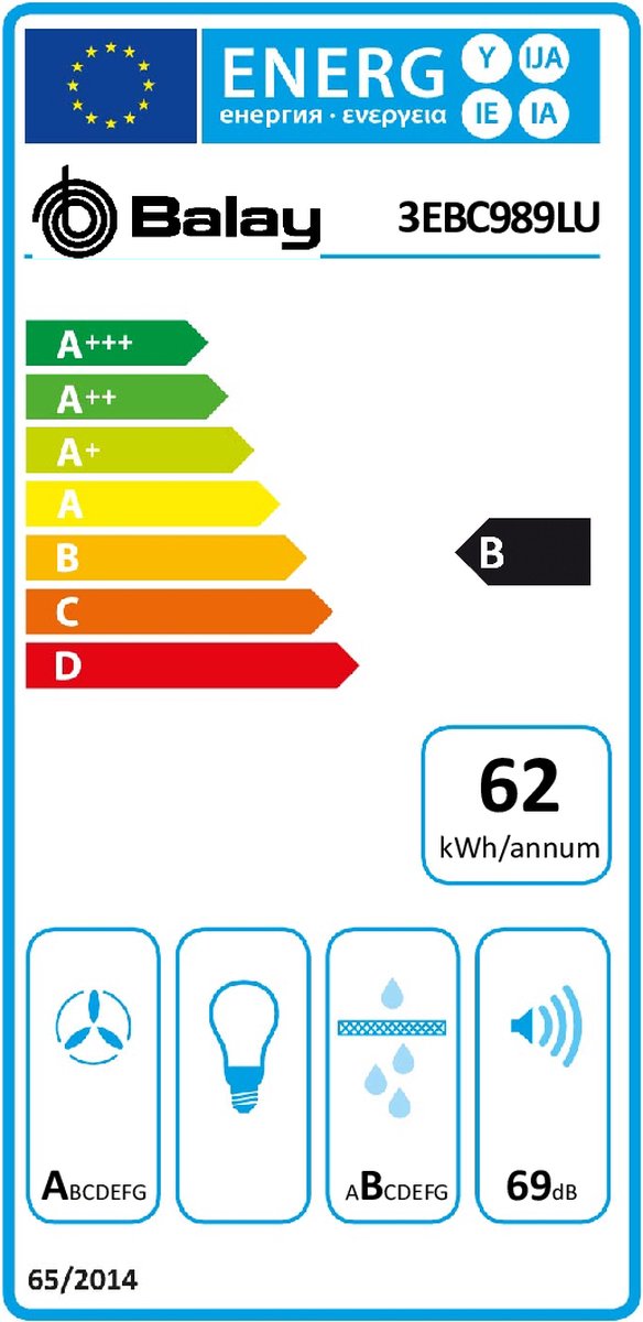 Balay 3EBC989LU hobs Negro Integrado 80 cm Con placa de inducción 3 zona(s)