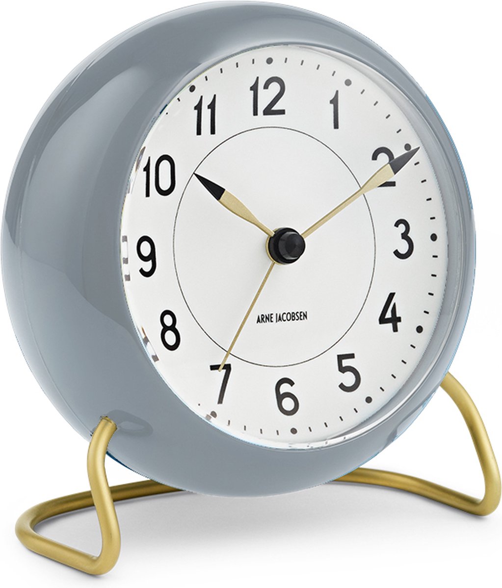 Arne Jacobsen Clocks Reloj de mesa AJ Station 12 cm gris-blanco