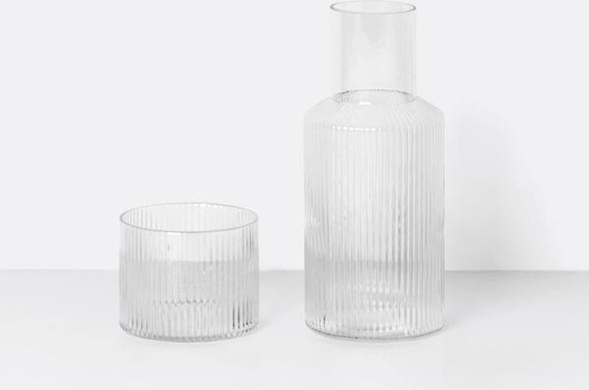 Ferm Living Set caraffa Ripple piccolo trasparente