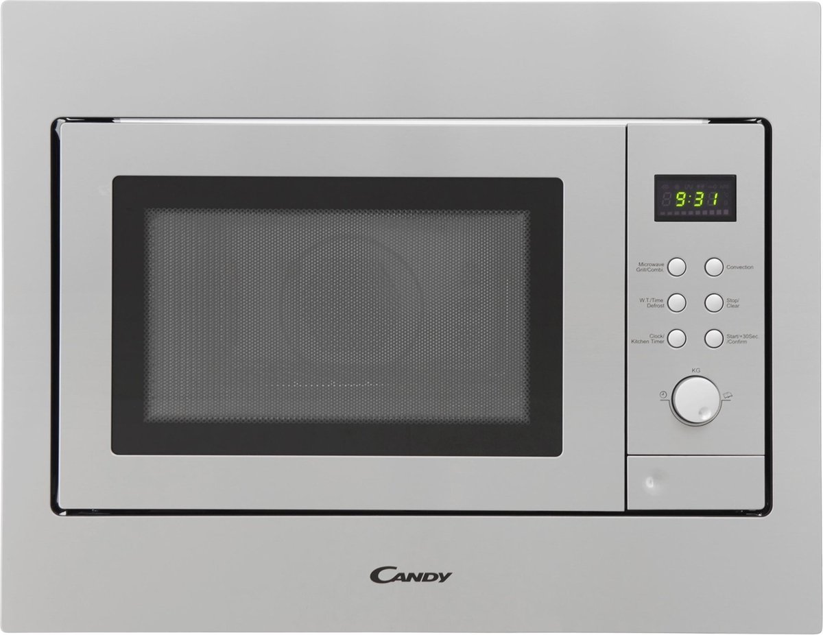 Microondas Integrable Candy MIC 256 EX | 25 Litros | Grill | Acero Inox | Con Marco | Display