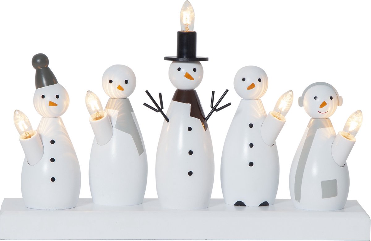 Star Trading Bougeoir de l'avent Snowman Blanc