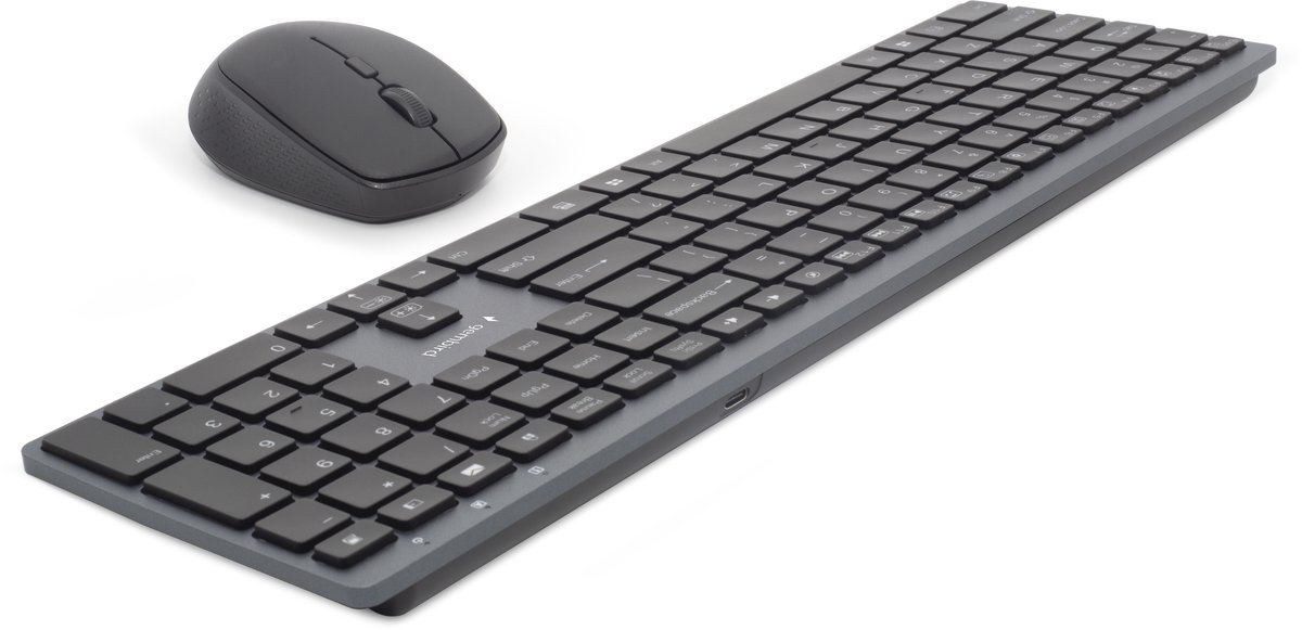 Gembird KBS-ECLIPSE-M500-PT teclado Ratón incluido Universal RF inalámbrico QWERTY Portugués Gris