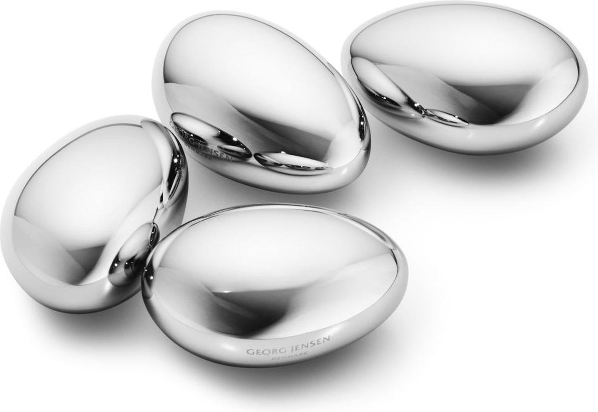 Georg Jensen 4 Piedras para enfriar whisky Sky acero inoxidable